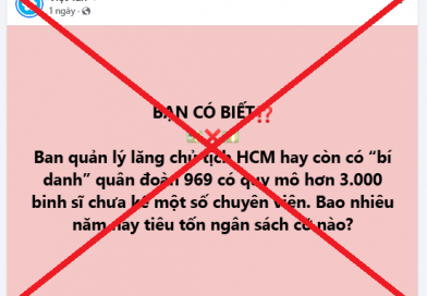 CẢNH GIÁC VỚI LUẬN ĐIỆU XUYÊN TẠC VỀ LĂNG CHỦ TỊCH HỒ CHÍ MINH VÀ ĐOÀN 969